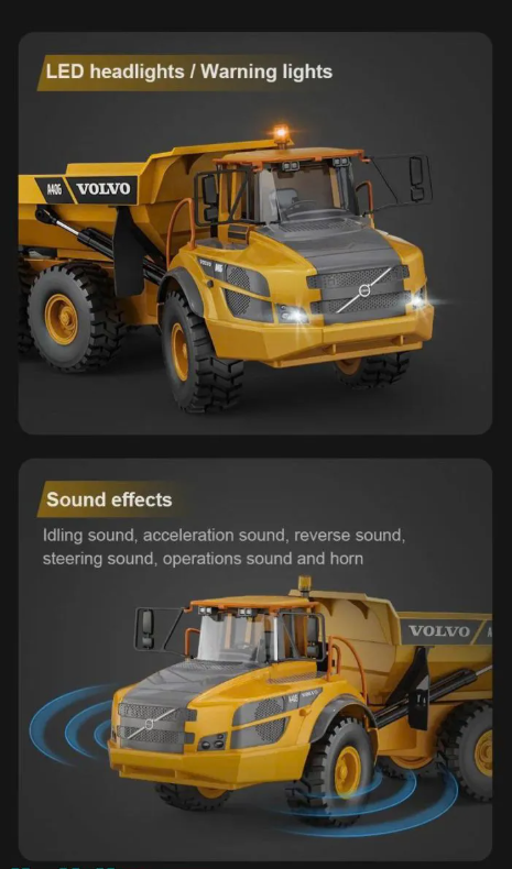 Xe Ben Điều Khiển Từ Xa VOLVO A40G (Double E591-001)