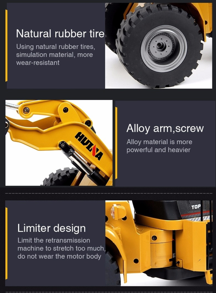 Máy xúc lật ủi đất Strong Power điều khiển từ xa cỡ lớn 70% kim loại